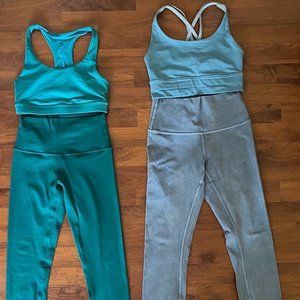 Lululemon Set x 2  Blue Green/Teal Legging + Bra